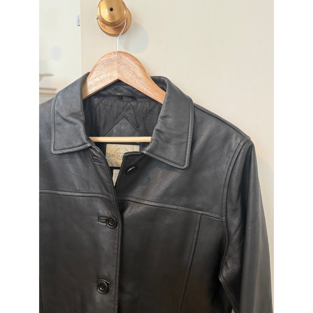 Sequence Black Genuine Leather Jacket Minimalist Tailored Vintage‎ 🖤
